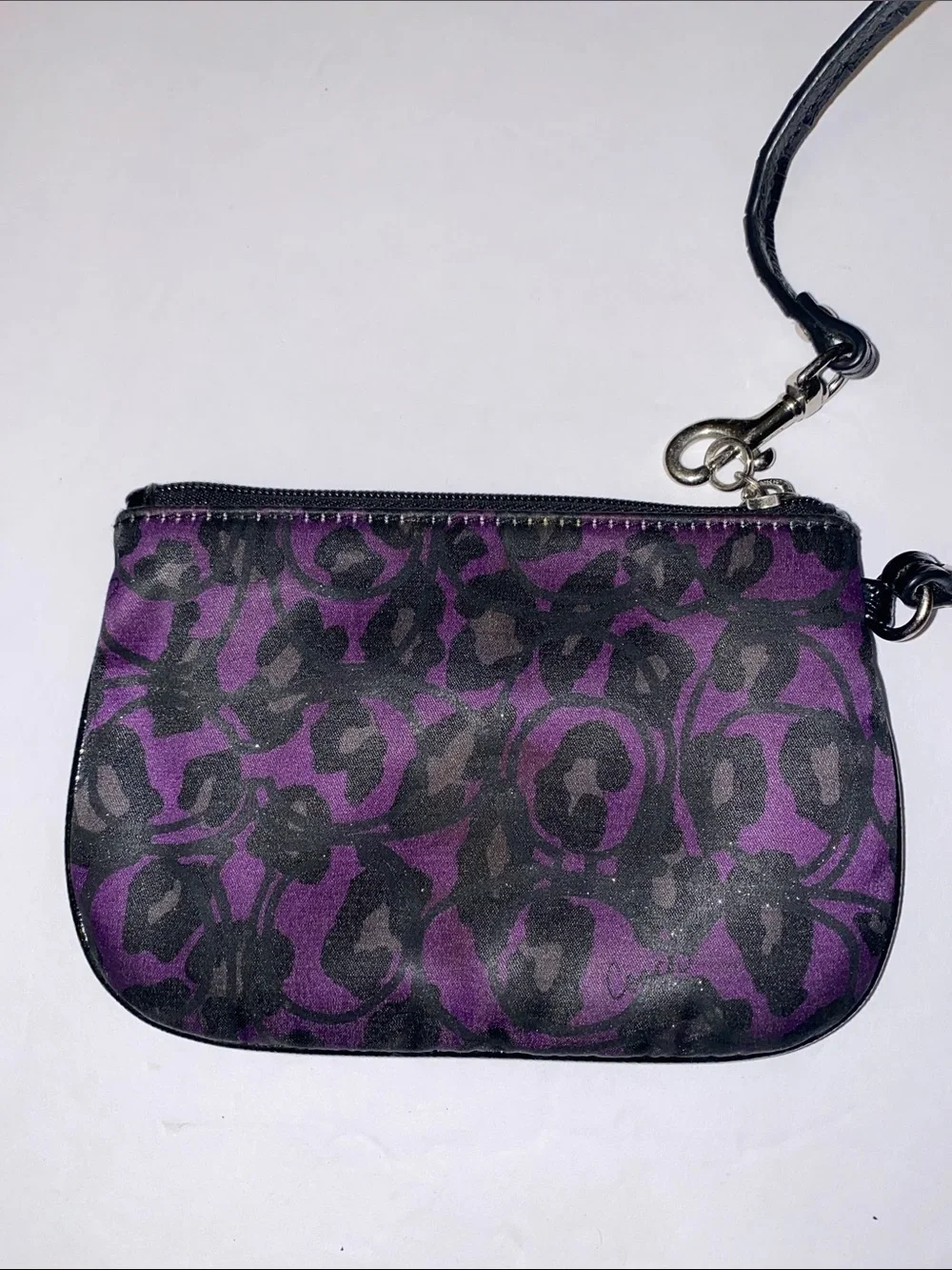 Coach Daisy Poppy Violet Ocelot Leopard Wristlet